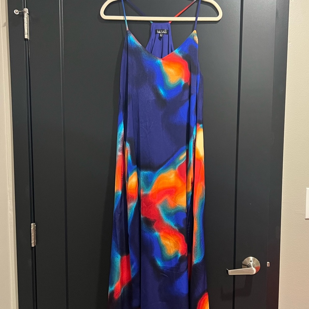 Nicole Miller Abstract Slip Dress | M | Pockets | BNWOT | Festival Maxi